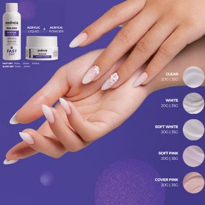 Acrylic Powder for nail construction Soft pink Andreia Profissional (20 ou 35grs)