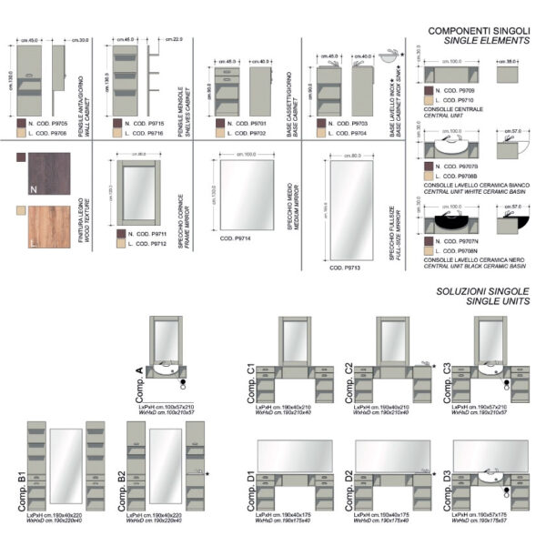 Bancada de barbeiro Modular Ceriotti Academy com auto lavagem