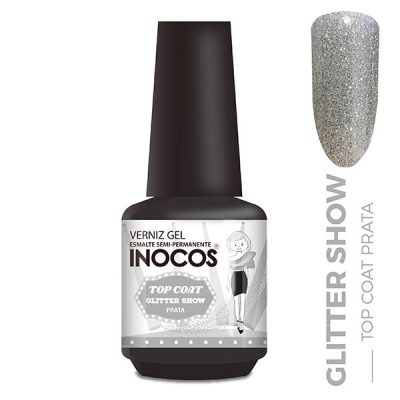 Top Coat Glitter Gel Polish 15ml (Gold, silver and holographic)
