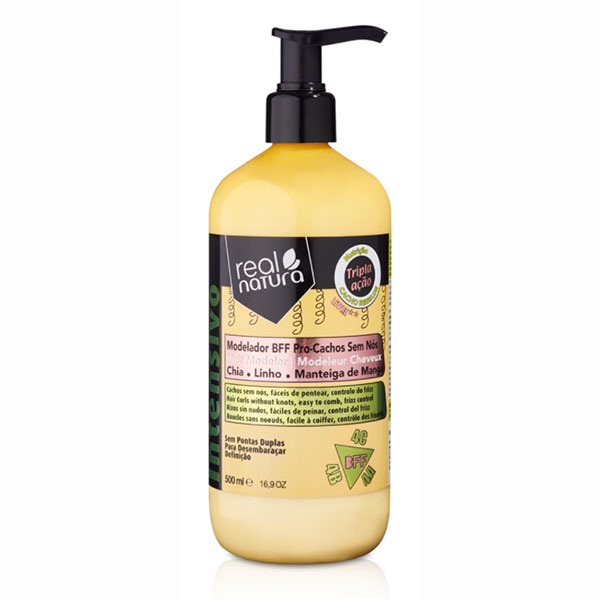 Modelador cachos Real Natura Pro-Cachos sem Nós BFF 500ml