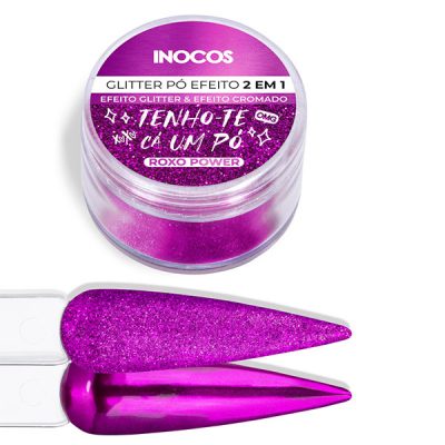 Glitter pó efeito 2em1 Inocos (Várias cores)