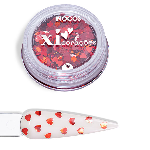 XI Hearts Glitter Nail Art Inocos (Various colors)