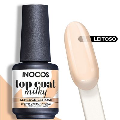 Top Coat leitoso Milky Verniz Gel (Várias cores)15ml