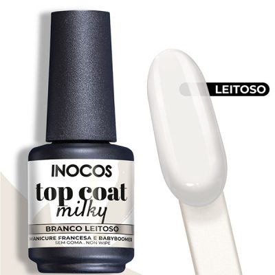 Top Coat leitoso Milky Verniz Gel (Várias cores)15ml