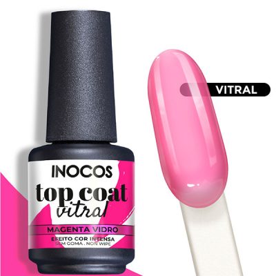 Top Coat Vitral Verniz Gel (Várias cores) 15ml