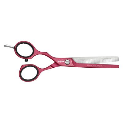 Offset Thinning scissors Jaguar White Line Pastell Plus ES teeth 40 Berry 5,75" Left