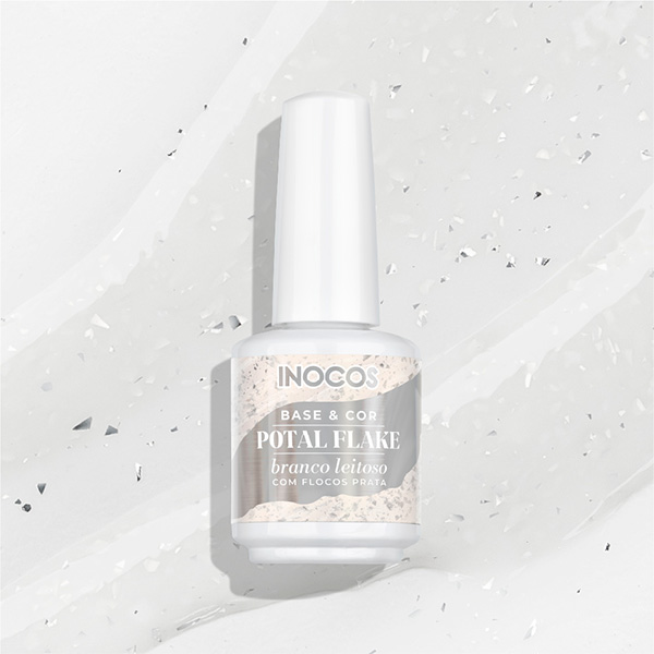 Base com cor e flocos glitter Potal FlakeCoat Inocos (Várias cores)