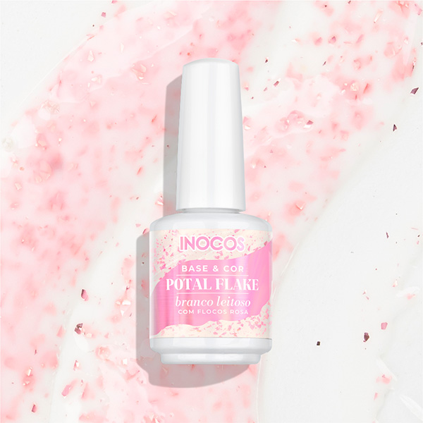 Base com cor e flocos glitter Potal FlakeCoat Inocos (Várias cores)